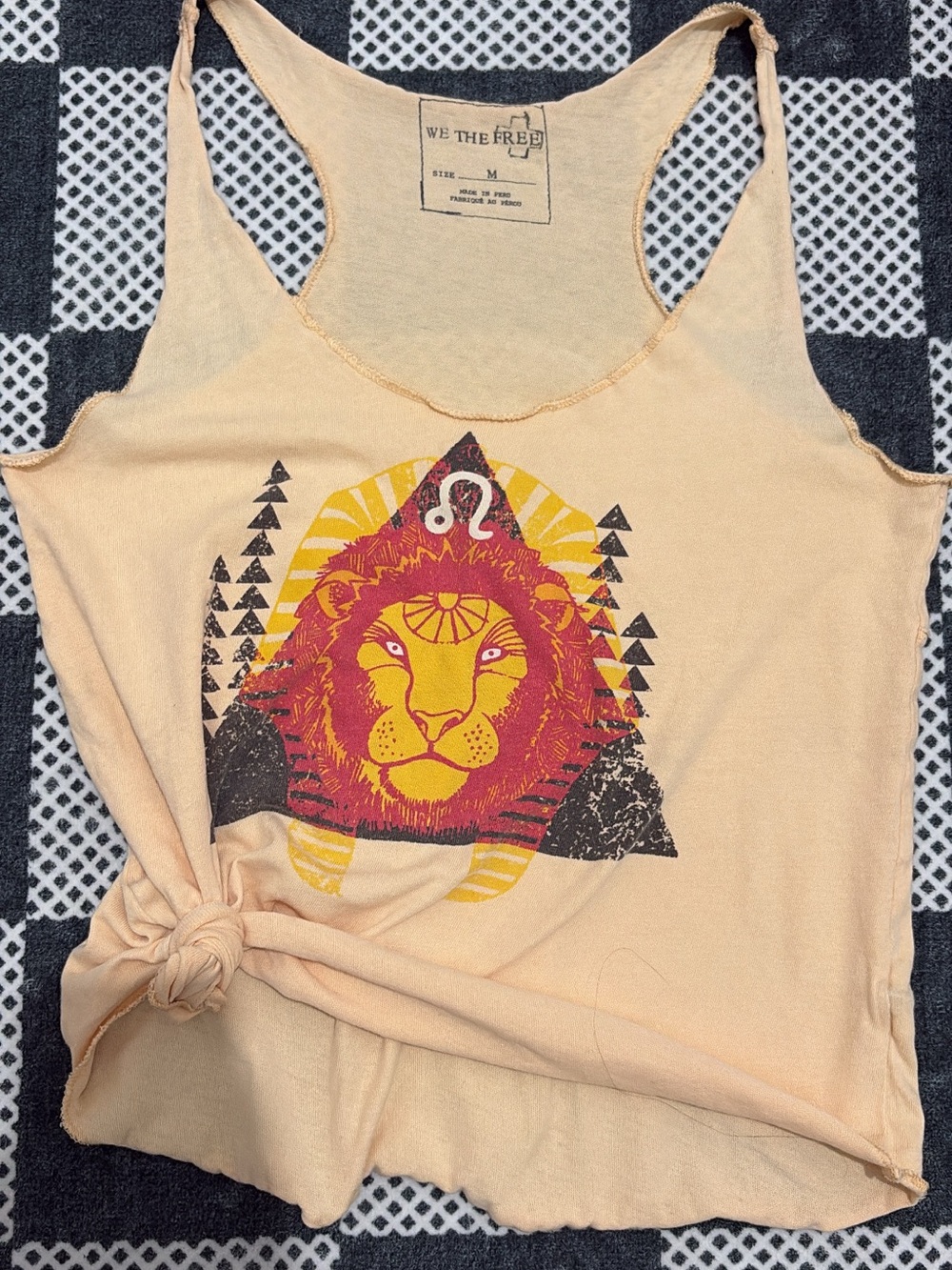 We The Free Peach Tank with Yellow & Red Lion Graphic - Picture 5 of 5